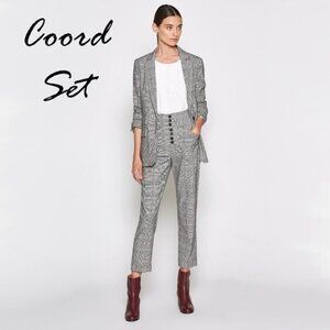 NWT Joie plaid houndstooth blazer  &  high waisted pants pantsuit set, 4